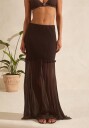 Bubbleroom Strucure Combined Maxi Skirt   Brown   M