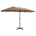 vidaXL Parasol med aluminiumsstang 460x270 cm gråbrun