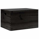  Trekasse med lokk og håndtak svart 40x30x23cm heltre furu