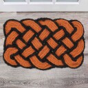 Knyttet oransje/svart kokos teppe