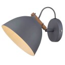Halo Design Copenhagen ÅRHUS vegglampe Ø18 G9, Grå / Tre