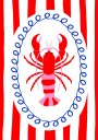 Bold Lobster Striped Wall Art Plakat Plakat / 50x70cm