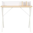 vidaXL Skrivebord hvit og naturell 80x50x84 cm