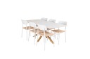 Venture Design Piazza & Polly spisegruppe Hvit/hvit 6 st stoler & bord 180 x 90 cm