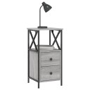 vidaXL Nattbord 2 stk grå sonoma 34x35,5x70 cm konstruert tre