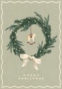 Horses toy on Christmas wreath with bow Poster Plakat / 40x50cm