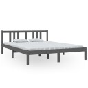 vidaXL Sengeramme grå heltre 150x200 cm 5FT King Size