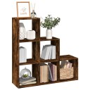 Romdeler bokhylle 3 etasjer svart 99x29x99 cm konstruert tre