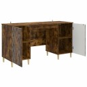 vidaXL Skrivebord Røkt Eik Konstruert tre 142,5 x 50 x 75 cm