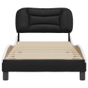  Sengeramme med hodegavl svart og hvit 90x190 cm kunstlær 8721012345324