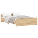 vidaXL Sengeramme med hode- og fotgavl sonoma eik 140x190 cm 8721012157408