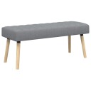 vidaXL Kanal-Quiltet Benk Lysegrå 110 x 40 x 46 cm Stoff
