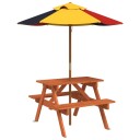  Piknikbord for 4 barn med parasoll heltre gran