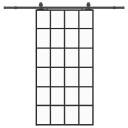 vidaXL Skyvedør med monteringssett svart 102x205 cm ESG-glass