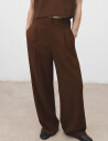 Mango Straight-Fit Pleated Trousers - Brown - 44