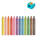 Staedtler Noris Junior 12 stk. fargeblyanter i voks m/ blyantspisser