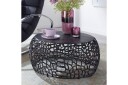 Sofabord Wohnling aluminiumstøp, rund 60 cm håndlaget, moderne stil Svart - Svart