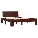 vidaXL Sengeramme mørkebrun heltre furu 120x200 cm
