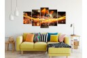 Bilde Swarm Of Butterflies 5 Parts Wide Orange 200x100   Artgeist sp. z o. o.