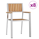 Stablende Hage Stoler 8 stk 54.5x56x87 cm Massivt Tre Teak