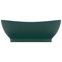 vidaXL Luksuriøs servant overløp oval mørkegrønn 58,5x39 cm keramisk