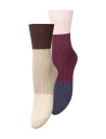 Becksöndergaard Colourblock Bam Sock 2 Pack - Beige - 39-41
