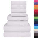  8 delers håndklesett FROGN hvit 360 gsm