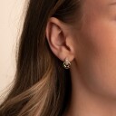 Snö Of Sweden Liz Double Ring Crystal Pin Ear Gold Clear Onesize