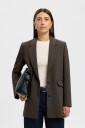 Selected Women   Blazer Slwrita Ls Relaxed Blazer Mel   Brun