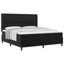  Box Spring Seng med Mattresse Svart 180x200 cm Fløyel