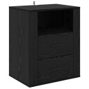  Nattbordskap med skuff Svart eik 50 x 36 x 60 cm Konstruert tre