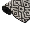 vidaXL Utendørs flatvevd teppe 80x250 cm svart striper