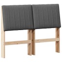 Polstret sengegavl Mørkegrå 120 cm Massiv furu