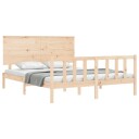 vidaXL Sengeramme med hodegavl 5FT King Size heltre 8720845985769