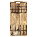  Vegghengt magasinstativ 33x10x67 cm heltre mango