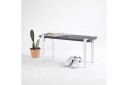 Khalkeus Sittebenk 90x30 cm Svart/Hvit   Hanah Home