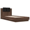  Sengeramme med hodegavl brun eik 100x200 cm konstruert tre 8721012276741