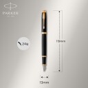 Parker IM Duo Gift Set with Ballpoint Pen & Fountain Pen  Gloss Svart with Gull Trim  Blå Ink Refill & Cartridge  Gift Packaging