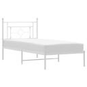 vidaXL Sengeramme i metall med hodegavl hvit 90x200 cm 8721012249141