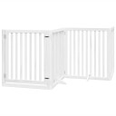  Hundeport Sammenleggbar 4 Paneler Hvit 320 cm Poppeltre 352251