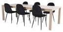 Venture Design Sleek Spisebord m. uttrekk med 6 Polar  Stoler, Sort Velour   Unoliving