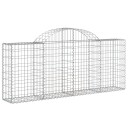 vidaXL Gabionkurver buede 13 stk 200x30x80/100 cm galvanisert jern