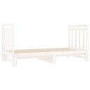 vidaXL Uttrekkbar dagseng hvit 2x(90x190) cm heltre furu