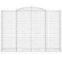 vidaXL Gabionkurver buede 12 stk 300x50x200/220 cm galvanisert jern