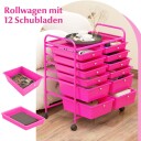 12 skuffers rullevogn – metallramme enkel mobilitet