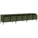 TV benk olivengrønn 202x39x43,5 cm kaldvalset stål