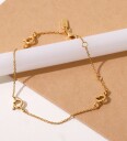 DESIGN LETTERS Ruth Anchor Charm Lock Bracelet Gold Plated |Guld |One Size