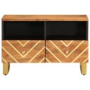 vidaXL TV-benk brun og svart 70x33,5x46 cm heltre mango