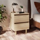 vidaXL Nattbord med heltre furuben 2 stk sonoma eik 40x35x50 cm