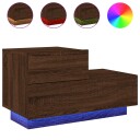  Nattbord med LED brun eik 70x36x40,5 cm 8721012253674